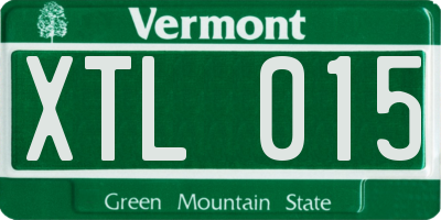 VT license plate XTL015