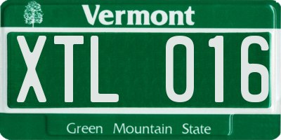 VT license plate XTL016