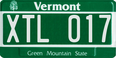 VT license plate XTL017