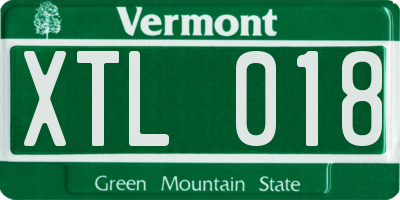 VT license plate XTL018