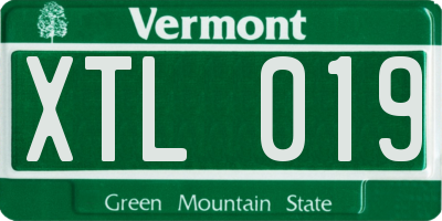 VT license plate XTL019