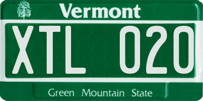 VT license plate XTL020