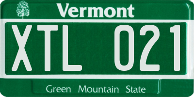VT license plate XTL021