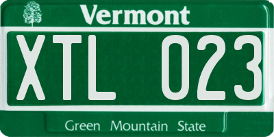 VT license plate XTL023