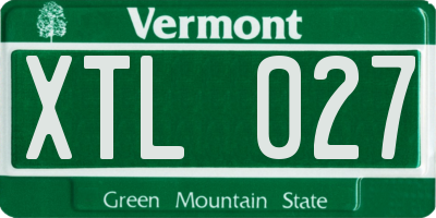 VT license plate XTL027