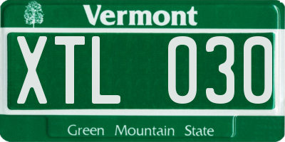 VT license plate XTL030