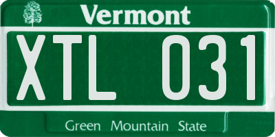 VT license plate XTL031