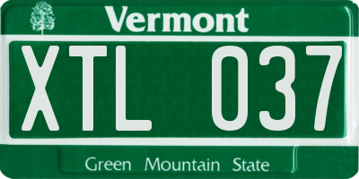 VT license plate XTL037