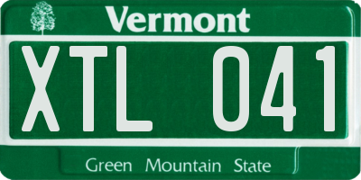 VT license plate XTL041