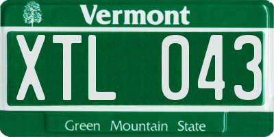 VT license plate XTL043