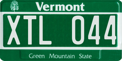 VT license plate XTL044