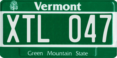 VT license plate XTL047