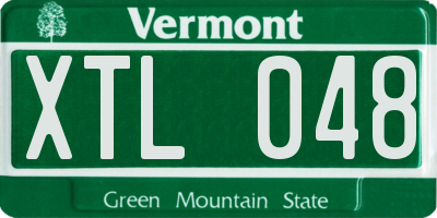 VT license plate XTL048