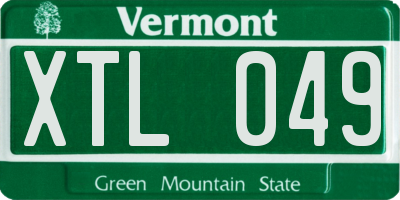 VT license plate XTL049