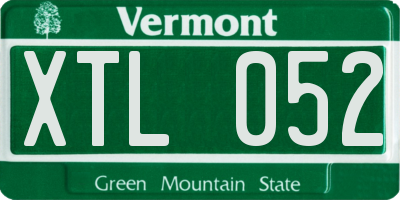 VT license plate XTL052
