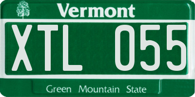 VT license plate XTL055