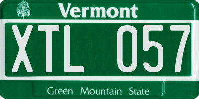 VT license plate XTL057