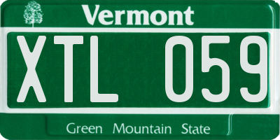 VT license plate XTL059