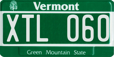 VT license plate XTL060