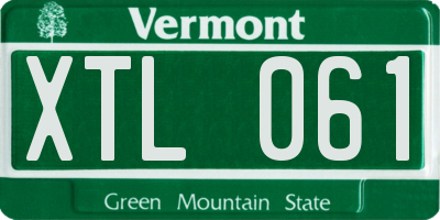 VT license plate XTL061