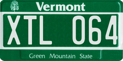 VT license plate XTL064