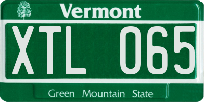 VT license plate XTL065