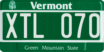 VT license plate XTL070