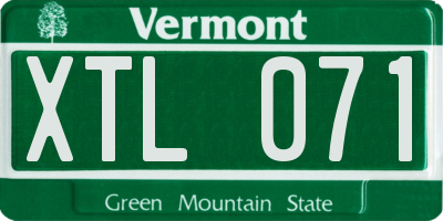 VT license plate XTL071