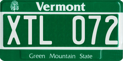 VT license plate XTL072