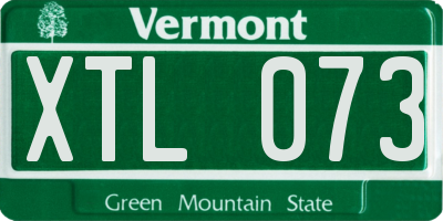 VT license plate XTL073