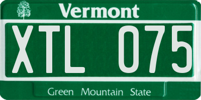VT license plate XTL075