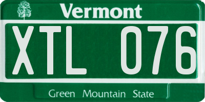 VT license plate XTL076