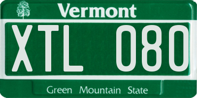 VT license plate XTL080