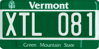 VT license plate XTL081