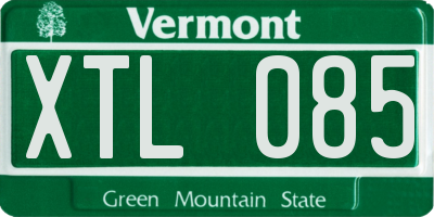 VT license plate XTL085
