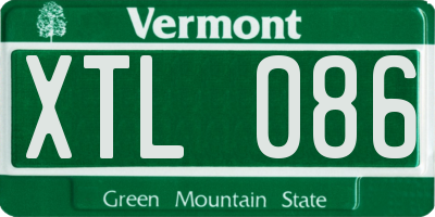 VT license plate XTL086