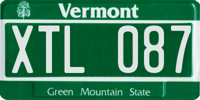 VT license plate XTL087