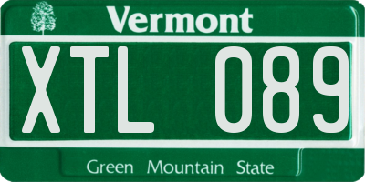 VT license plate XTL089