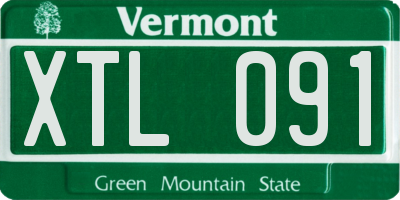 VT license plate XTL091