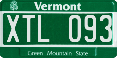 VT license plate XTL093