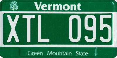 VT license plate XTL095
