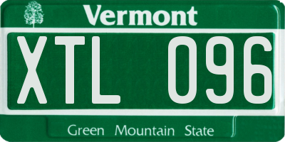 VT license plate XTL096
