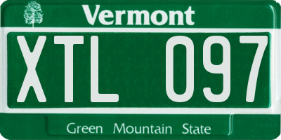 VT license plate XTL097