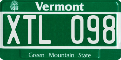 VT license plate XTL098