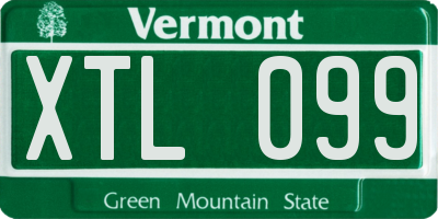 VT license plate XTL099
