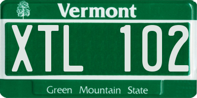 VT license plate XTL102