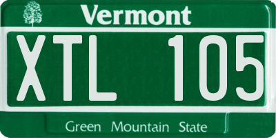VT license plate XTL105