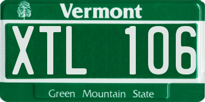 VT license plate XTL106
