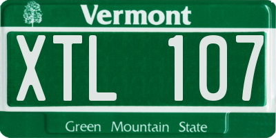 VT license plate XTL107