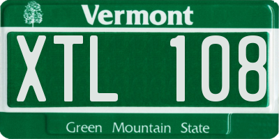 VT license plate XTL108